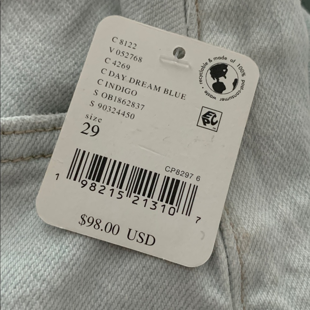 FREE PEOPLE Risk Taker High-Rise Jeans We The Free NWT Day Dream Blue Lite Wash - Picture 6 of 11